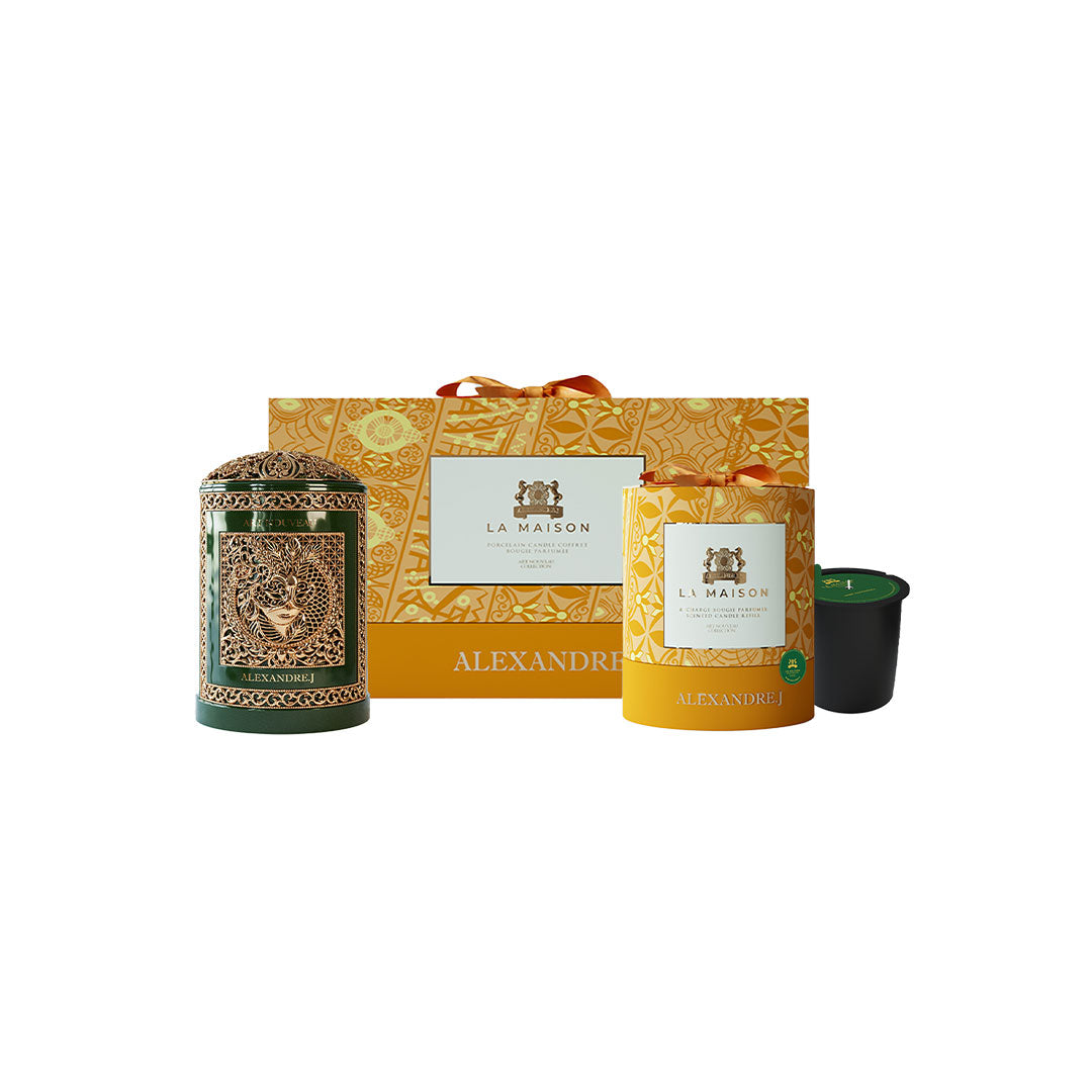 Deep Emerald Candle Holder Gift Set 220g – AJ Opera
