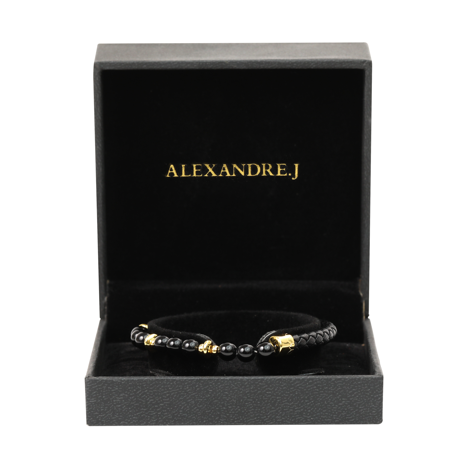 Leather Bracelet Bead Gold