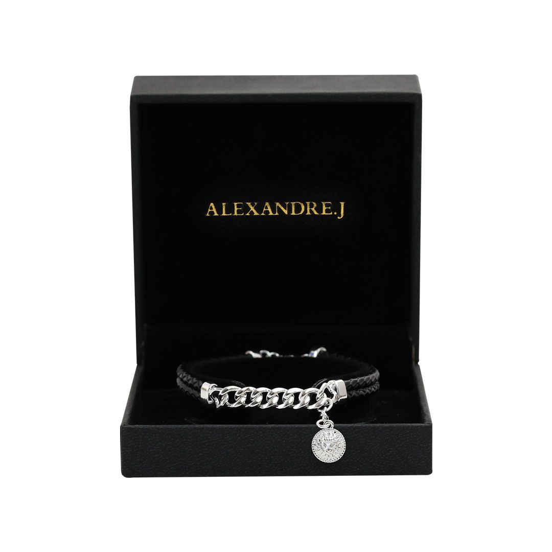 Bracelet Leather Silver