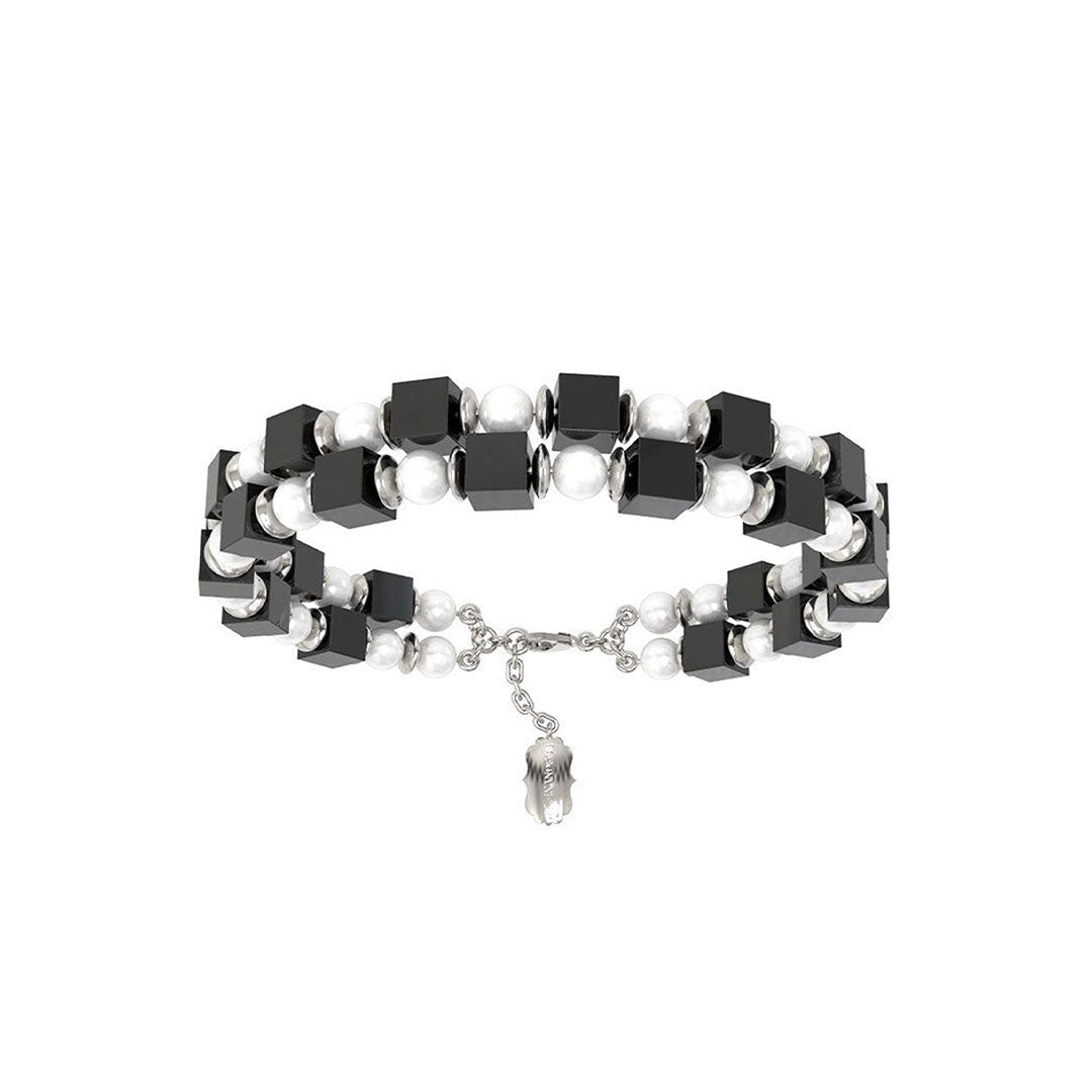 Bracelet Brass Onyx Silver