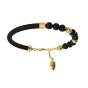 Bracelet Leather & Bead Gold
