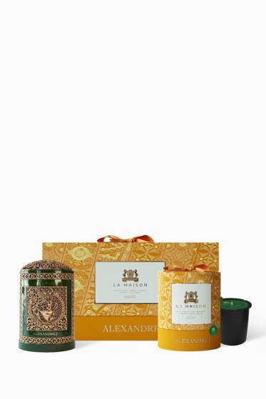 Deep Emerald Candle and Holder Gift Set