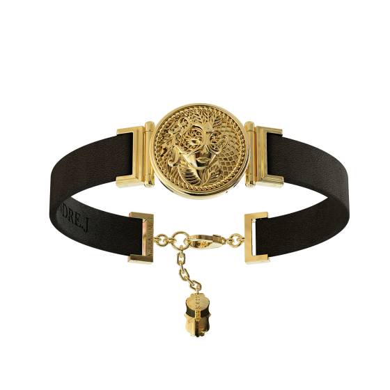 Bracelet Mask Leather Gold