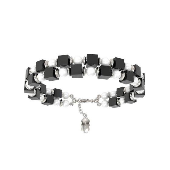 Bracelet Brass & Onyx Silver