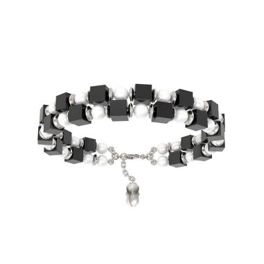 Bracelet Brass & Onyx Silver