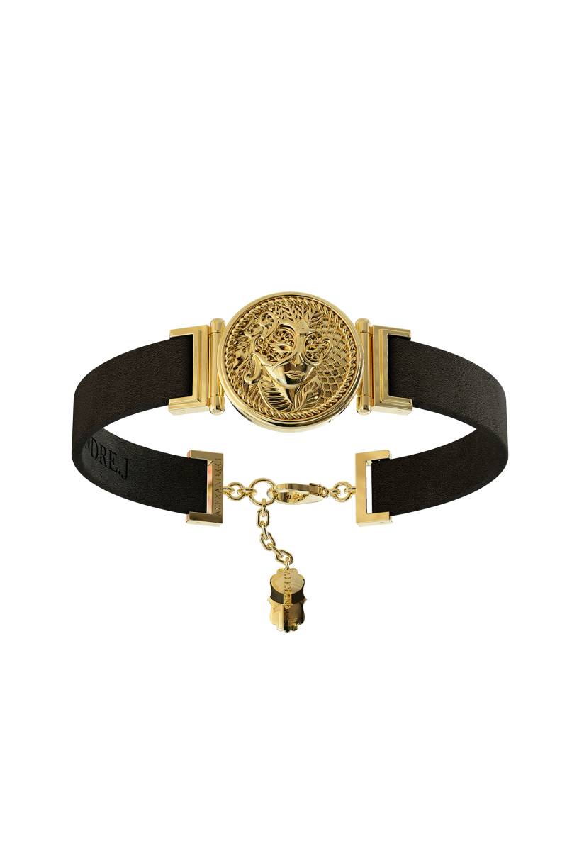 Bracelet Mask Leather Gold