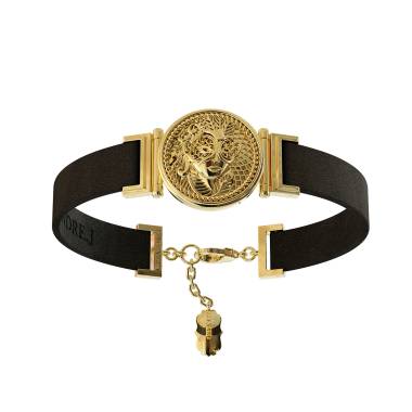Bracelet Mask Leather Gold