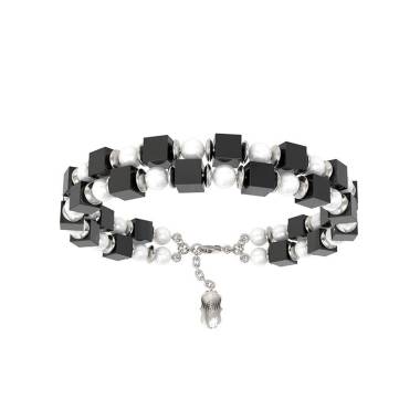 Bracelet Brass & Onyx Silver