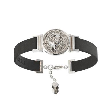 Bracelet Mask Leather Silver